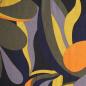 Preview: Viskose Druck Retro Formen allover gelb blau grau